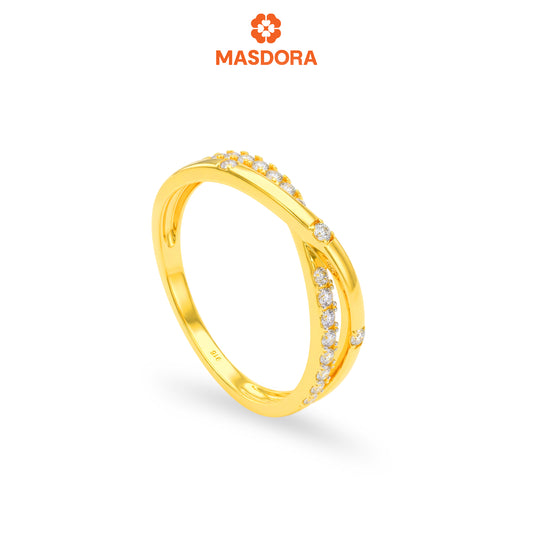MASDORA 916 Gold Ring Rings Cincin Emas ~ Sparkling Galaxy Cross (EMAS 916/22K)