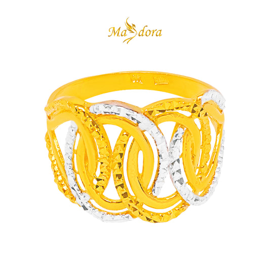 MASDORA 916 Gold Ring Rings Cincin Emas ~ Duotone Braided Chain (EMAS 916/22K)