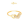 MASDORA 916 Gold Ring Rings Cincin Emas ~ Crossing Hearts (EMAS 916/22K)