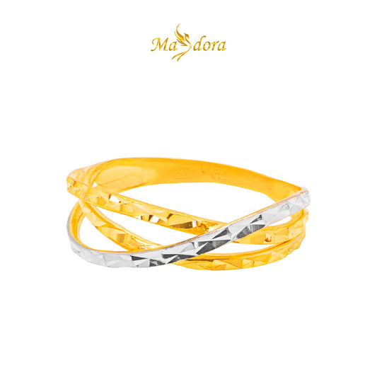 MASDORA 916 Gold Ring Rings Cincin Emas ~ Triple Cross Cutting (2C) (EMAS 916/22K)
