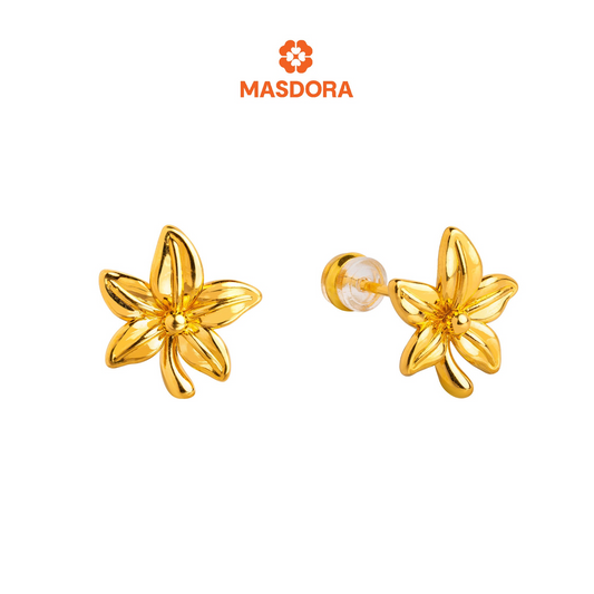 MASDORA 999 Gold Earring Earrings Emas ~ Wee Flower (EMAS 999/24K)