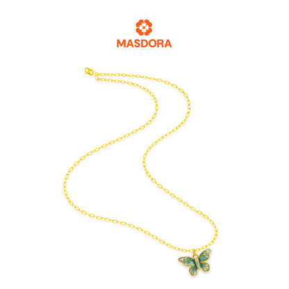 MASDORA 916 Gold Necklace Rantai Leher Emas ~ Belle Papillon (L) (EMAS 916/22K)