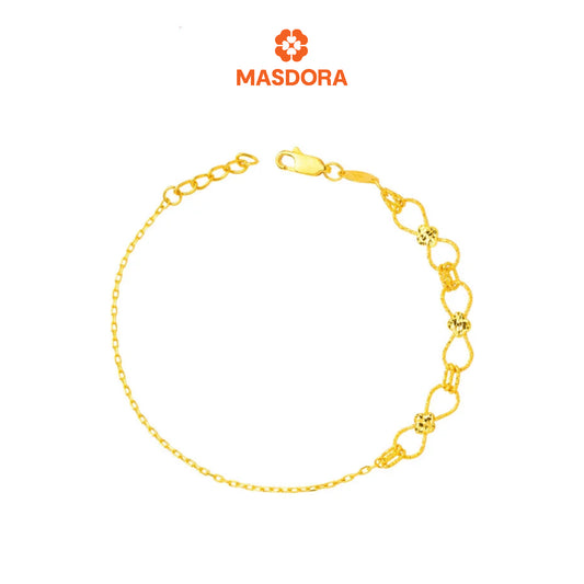 MASDORA 916 Gold Bracelet Rantai Tangan Emas ~ Golden Half Infinity Glitz (EMAS 916/22K)