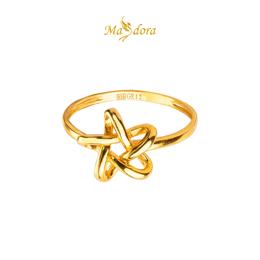 MASDORA 916 Gold Ring Rings Cincin Emas ~ Golden Star knot (EMAS 916/22K)