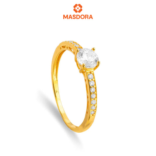 MASDORA 916 Gold Ring Rings Cincin Emas ~ Sparkling Intricate Solitaire (EMAS 916/22K)