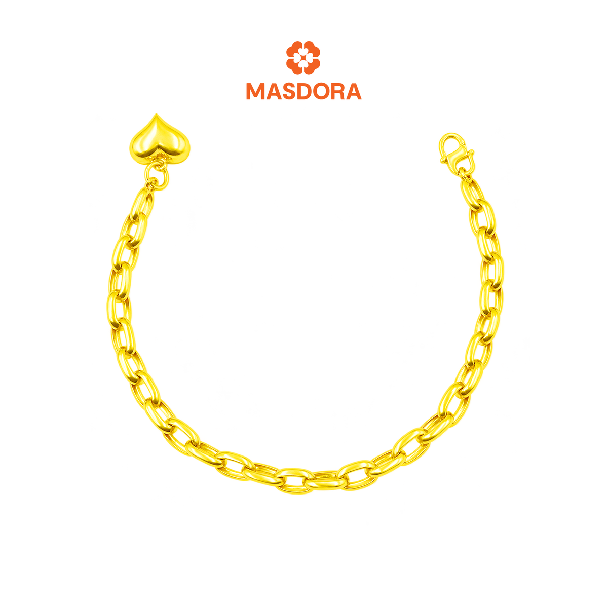 MASDORA 916 Gold Bracelet Rantai Tangan Emas ~ Paperclip Love (EMAS 916/22K)