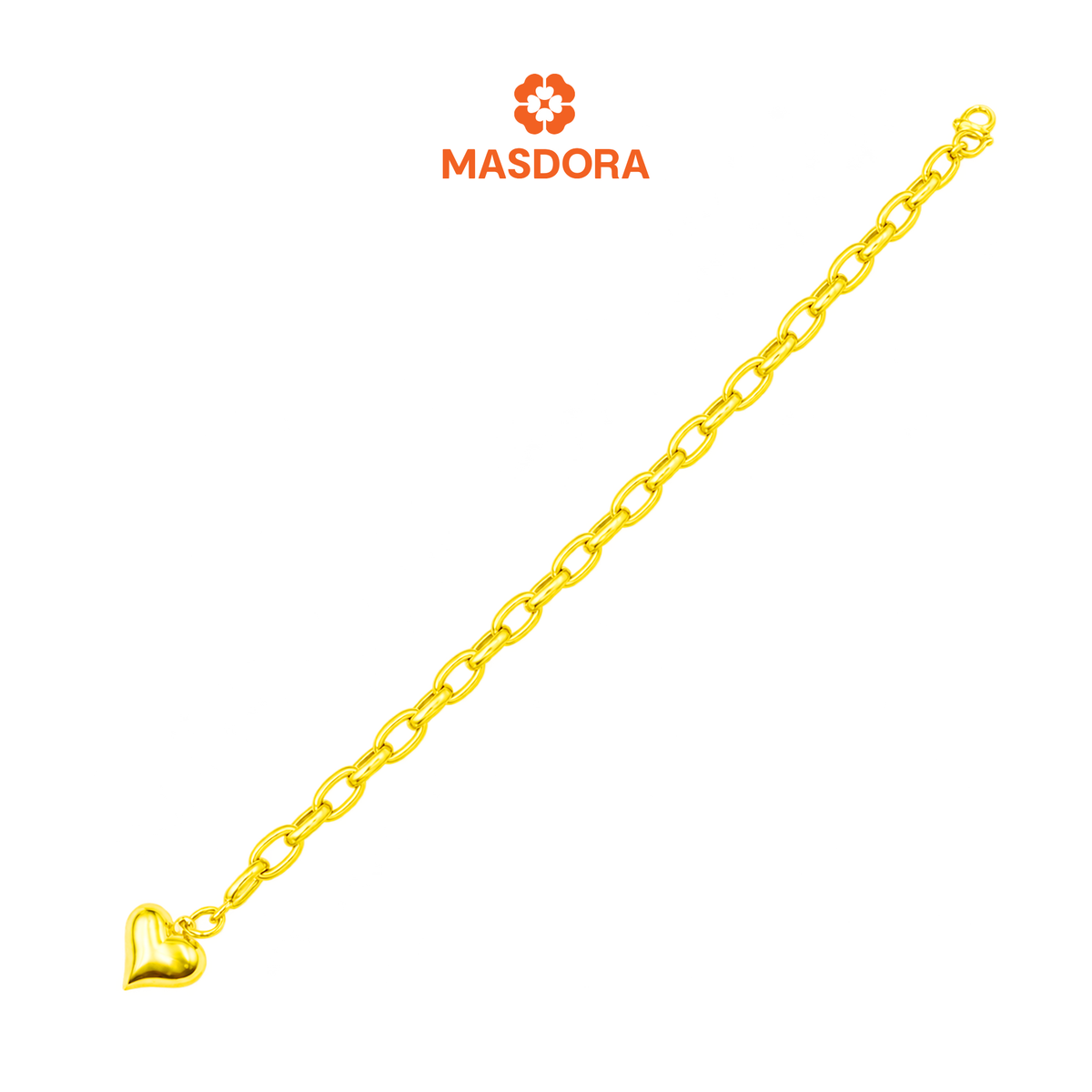 MASDORA 916 Gold Bracelet Rantai Tangan Emas ~ Paperclip Love (EMAS 916/22K)