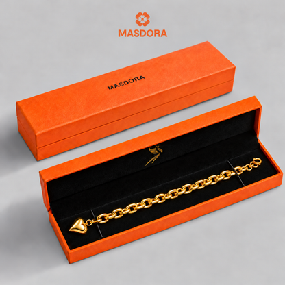 MASDORA 916 Gold Bracelet Rantai Tangan Emas ~ Paperclip Love (EMAS 916/22K)