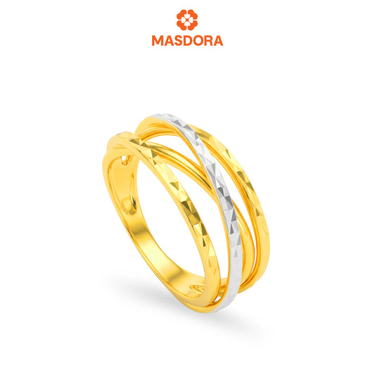 MASDORA 916 Gold Ring Rings Cincin Emas ~ Quadruple Cross (EMAS 916/22K)