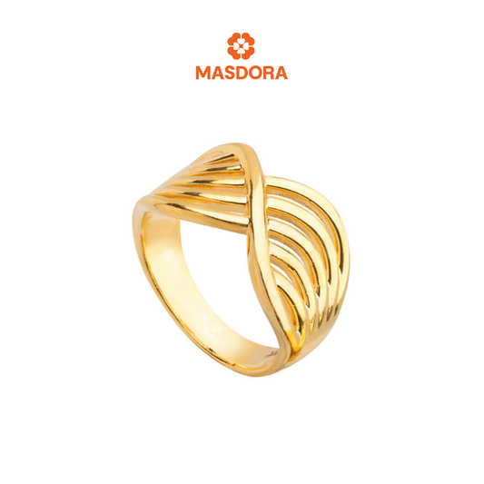 MASDORA 916 Gold Ring Rings Cincin Emas ~ HG Golden Flattered Wave (EMAS 916/22K)