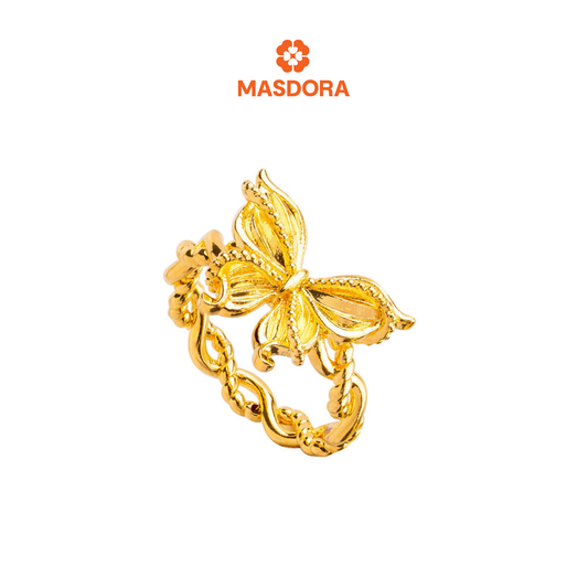 MASDORA 916 Gold Ring Rings Cincin Emas ~ HG Mini Fable Butterfly (EMAS 916/22K)