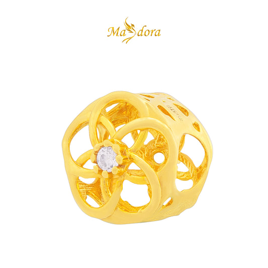 MASDORA 916 Gold Beads Bead Emas ~ Starry Flower Round (EMAS 916/22K)