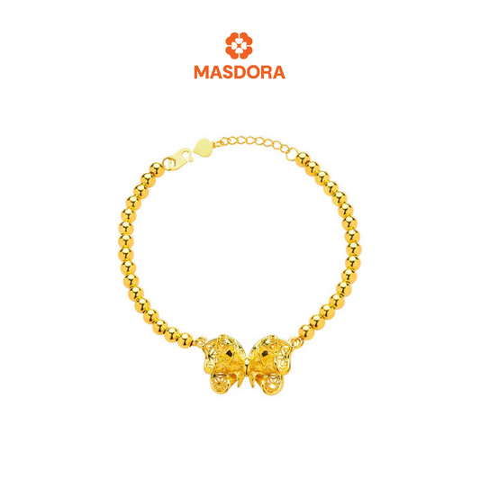 MASDORA 916 Gold Bracelet Rantai Tangan Emas ~ HG High Ruffled Butterfly Boba (EMAS 916/22K)