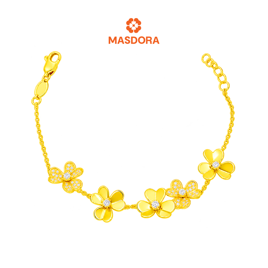 MASDORA 916 Gold Bracelet Rantai Tangan Emas ~ Trifoglio (EMAS 916/22K)