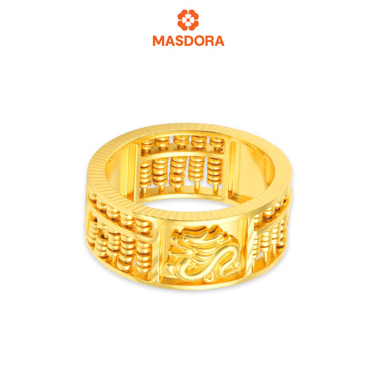 MASDORA 916 Gold Ring Rings Cincin Emas ~ Dragon Round Abacus (EMAS 916/22K)