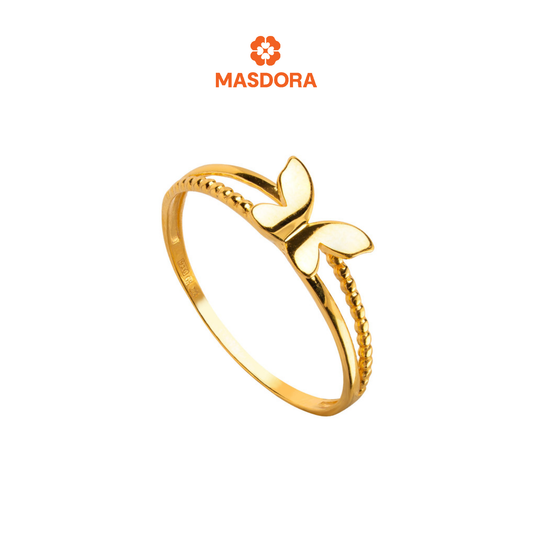 MASDORA 916 Gold Ring Rings Cincin Emas ~ Golden Ethereal Butterfly (EMAS 916/22K)