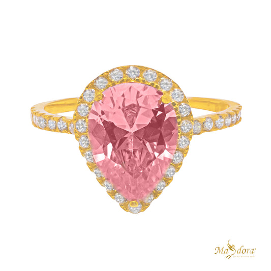 MASDORA Cincin Pink Dewdrop/Pink Dewdrop Ring (Emas 916)