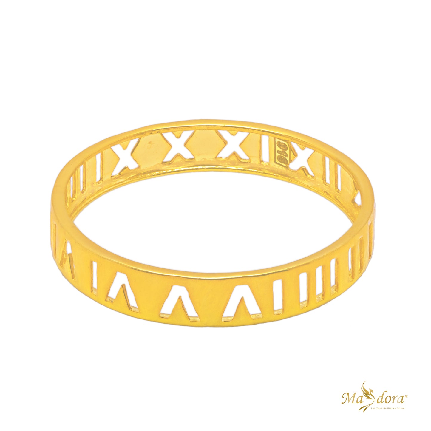 MASDORA Cincin Minimalist Roman Band/Minimalist Roman Band Ring (Emas 916)