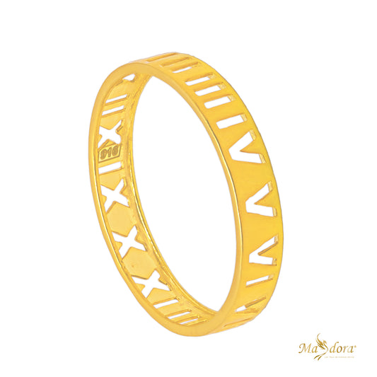 MASDORA Cincin Minimalist Roman Band/Minimalist Roman Band Ring (Emas 916)
