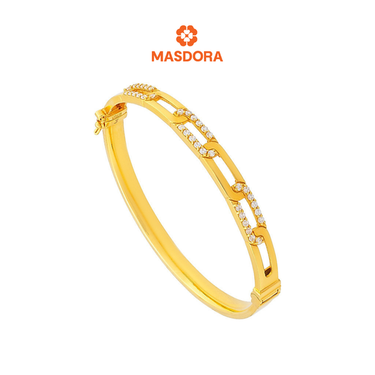 MASDORA 916 Gold Bangle Gelang Tangan Emas ~ Sparkling Links Exclusive (EMAS 916/22K)