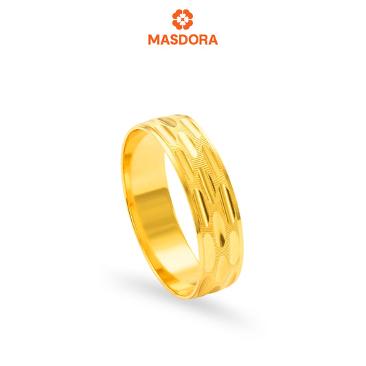 MASDORA 916 Gold Ring Rings Cincin Emas ~ CBR Golden Fashioned Carve (EMAS 916/22K)