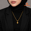 MASDORA 916 Gold Necklace Rantai Leher Emas ~ Shining Sauh Twin Beads Fluffy Love (EMAS 916/22K)