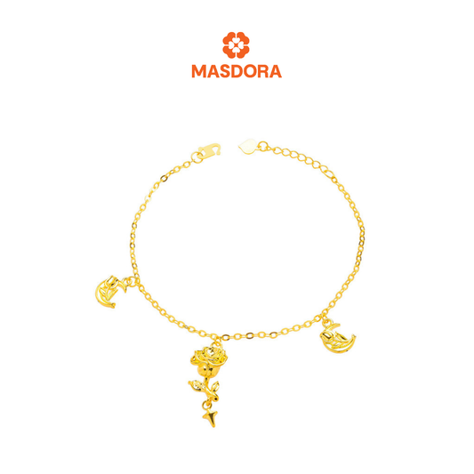 MASDORA 916 Gold Bracelet Rantai Tangan Emas ~ HG Vast Rose Sonata  (EMAS 916/22K)