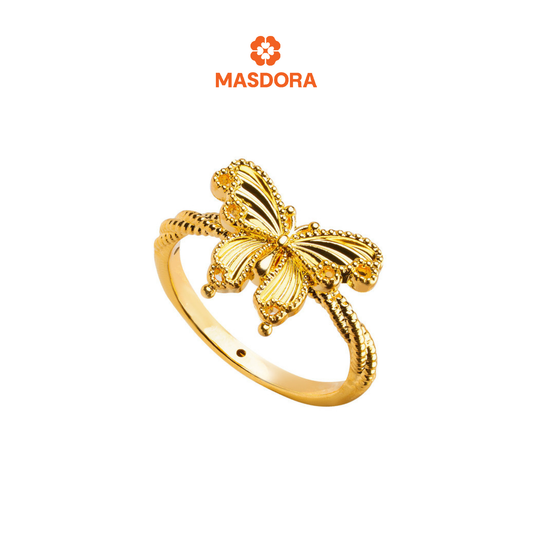 MASDORA 916 Gold Ring Rings Cincin Emas ~ HG Tangled Elegante Butterfly (EMAS 916/22K)