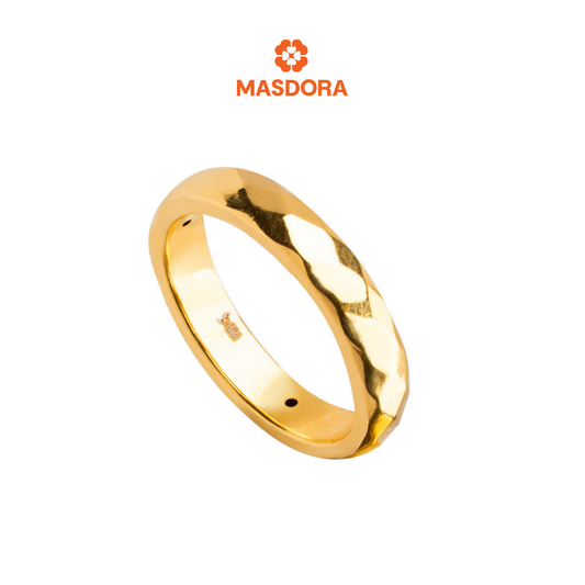 MASDORA 916 Gold Ring Rings Cincin Emas ~ HG Golden Poligonal Diamond Band (EMAS 916/22K)