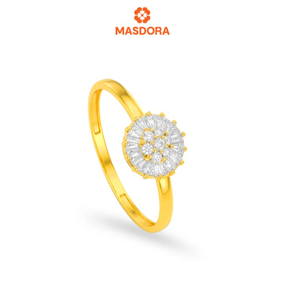 MASDORA 916 Gold Ring Rings Cincin Emas ~ Simple Sunflower (EMAS 916/22K)