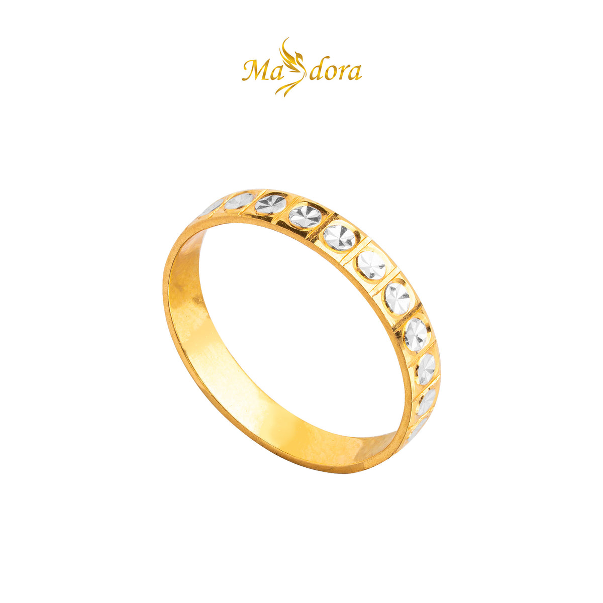 MASDORA 916 Gold Ring Rings Cincin Emas ~ Shiny Diamond Cutting Band STM (EMAS 916/22K)