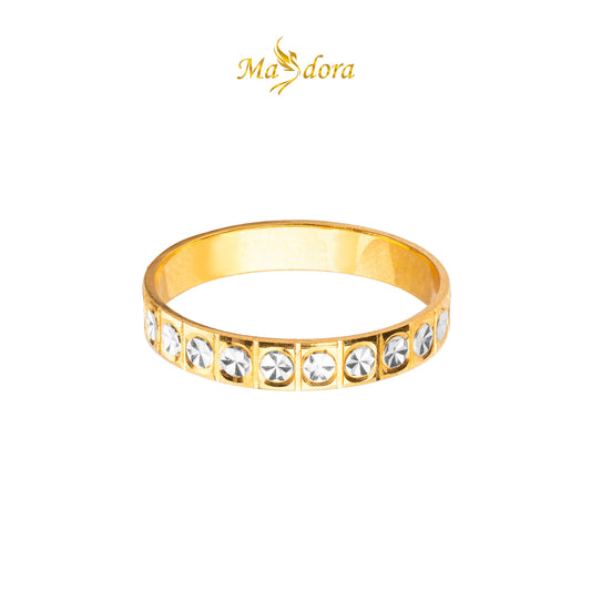 MASDORA 916 Gold Ring Rings Cincin Emas ~ Shiny Diamond Cutting Band STM (EMAS 916/22K)