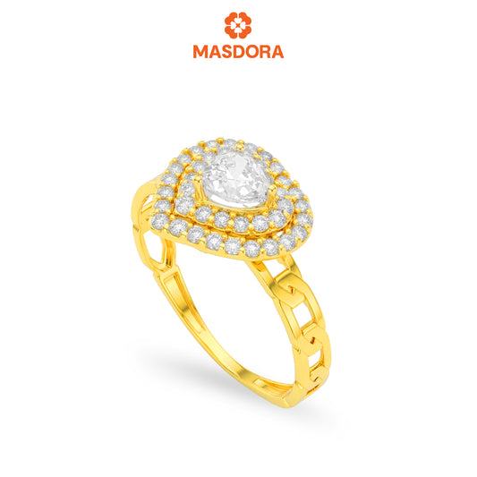 MASDORA 916 Gold Ring Rings Cincin Emas ~ Heart Cut Engagementt (EMAS 916/22K)