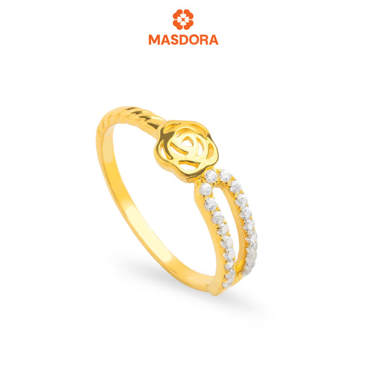 MASDORA 916 Gold Ring Rings Cincin Emas ~ Sparkling i-Rose (EMAS 916/22K)