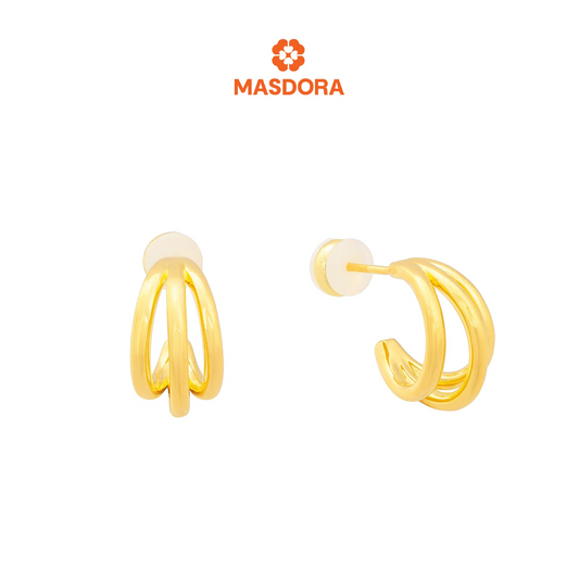 MASDORA 999 Gold Earring Earrings Subang Emas ~ Golden Snowdrop Petal (EMAS 999/24K)