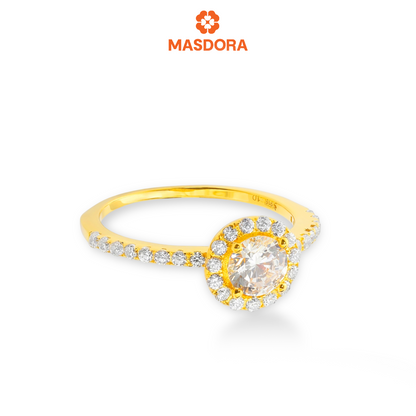 MASDORA 916 Gold Ring Rings Cincin Emas - Sparkling Double Halo (EMAS 916/22K)