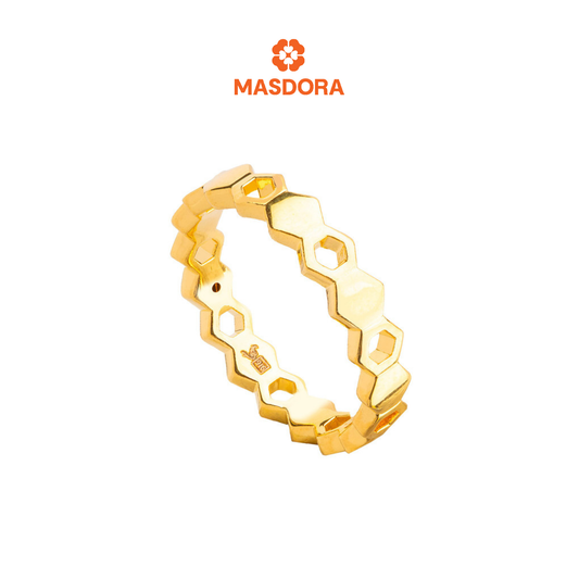 MASDORA 916 Gold Ring Rings Cincin Emas ~ HG Honeycomb Band (EMAS 916/22K)