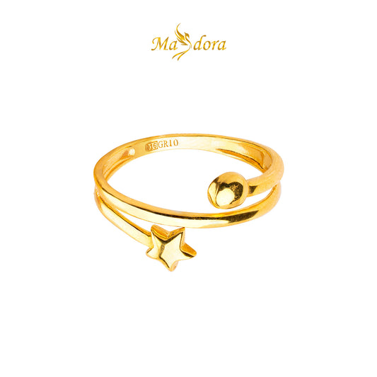 MASDORA 916 Gold Ring Rings Cincin Emas ~ Golden Galaxy Star (EMAS 916/22K)