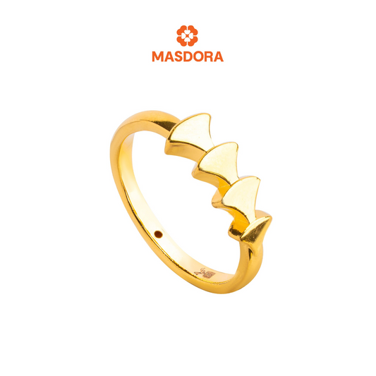 MASDORA 916 Gold Ring Rings Cincin Emas ~ HG Golden Quadruple Stack (EMAS 916/22K)