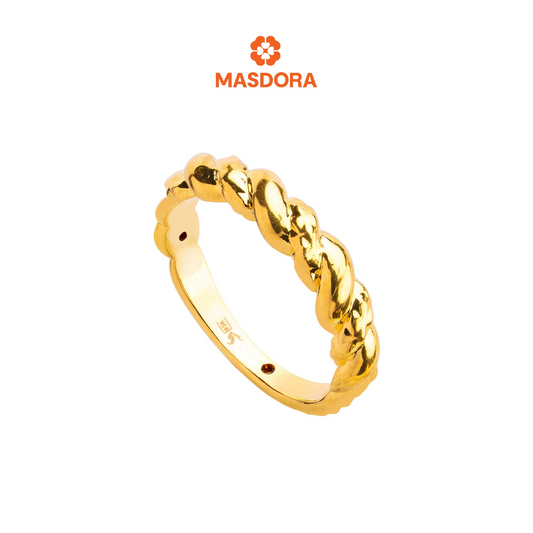 MASDORA 916 Gold Ring Rings Cincin Emas ~ HG Golden Twisted Leech (EMAS 916/22K)