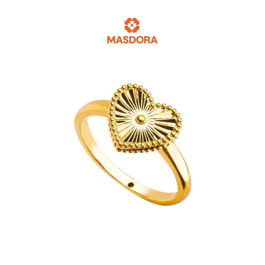 MASDORA 916 Gold Ring Rings Cincin Emas ~ HG Golden Gold Heart (EMAS 916/22K)