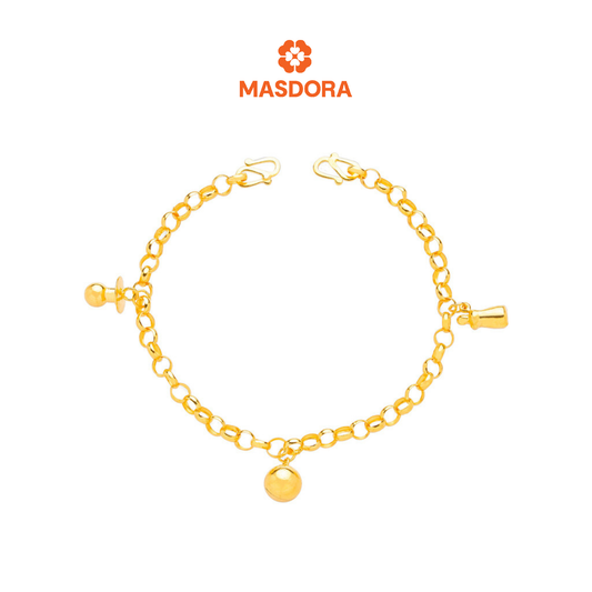 MASDORA 916 Gold Anklet Rantai Kaki Gelang Kaki Emas ~ Cutie Baby Anklet (EMAS 916/22K)