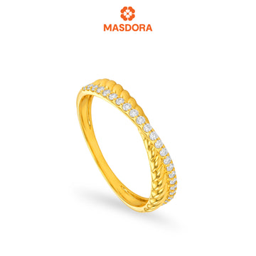 MASDORA 916 Gold Ring Rings Cincin Emas ~ Sparkling Simple Weave (EMAS 916/22K)