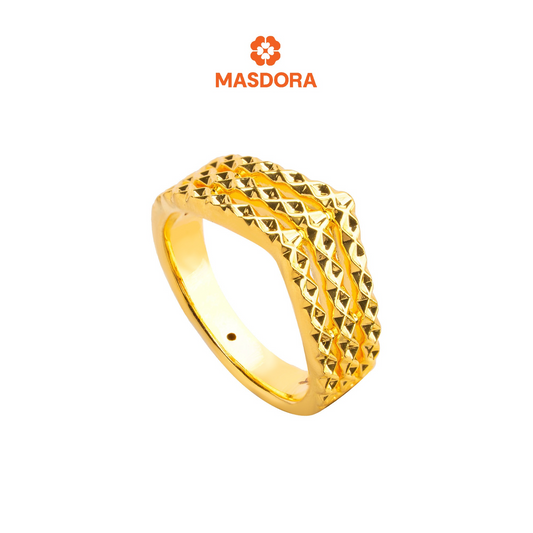 MASDORA 916 Gold Ring Rings Cincin Emas ~ HG Golden Triple V Cutting (EMAS 916/22K)