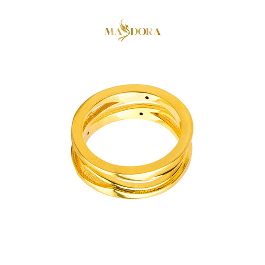 MASDORA 916 Gold Ring Rings Cincin Emas ~ HG Golden Ripped Cavo (EMAS 916/22K)