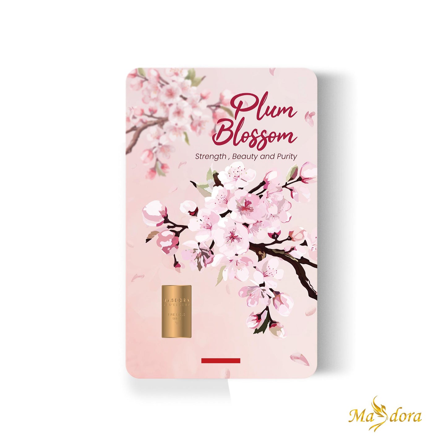 MASDORA 999.9 Gold Bar 1.0GM Flower Series ~ Plum Blossom