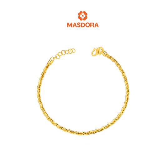 MASDORA 916 Gold Bangle Gelang Tangan Emas ~ Mini Twisted Kavor (EMAS 916/22K)