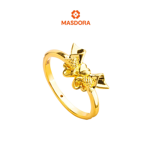 MASDORA 916 Gold Ring Rings Cincin Emas ~ HG Pointy Ruffle Butterfly (EMAS 916/22K)