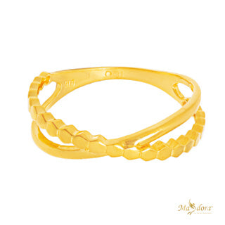 Masdora Golden Elegant Cross Ring (Emas 916)