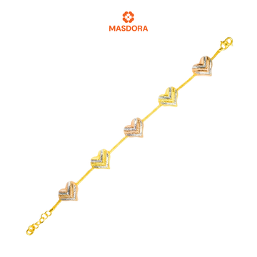 MASDORA 916 Gold Bracelet Rantai Tangan Emas ~ Dubai Love Beratur L (EMAS 916/22K)
